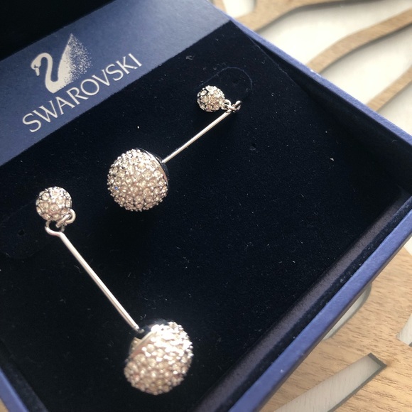 *NWT* Swarovski Crystal Pave Ball Drop Earrings - Picture 4 of 6